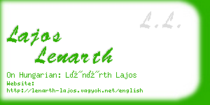 lajos lenarth business card